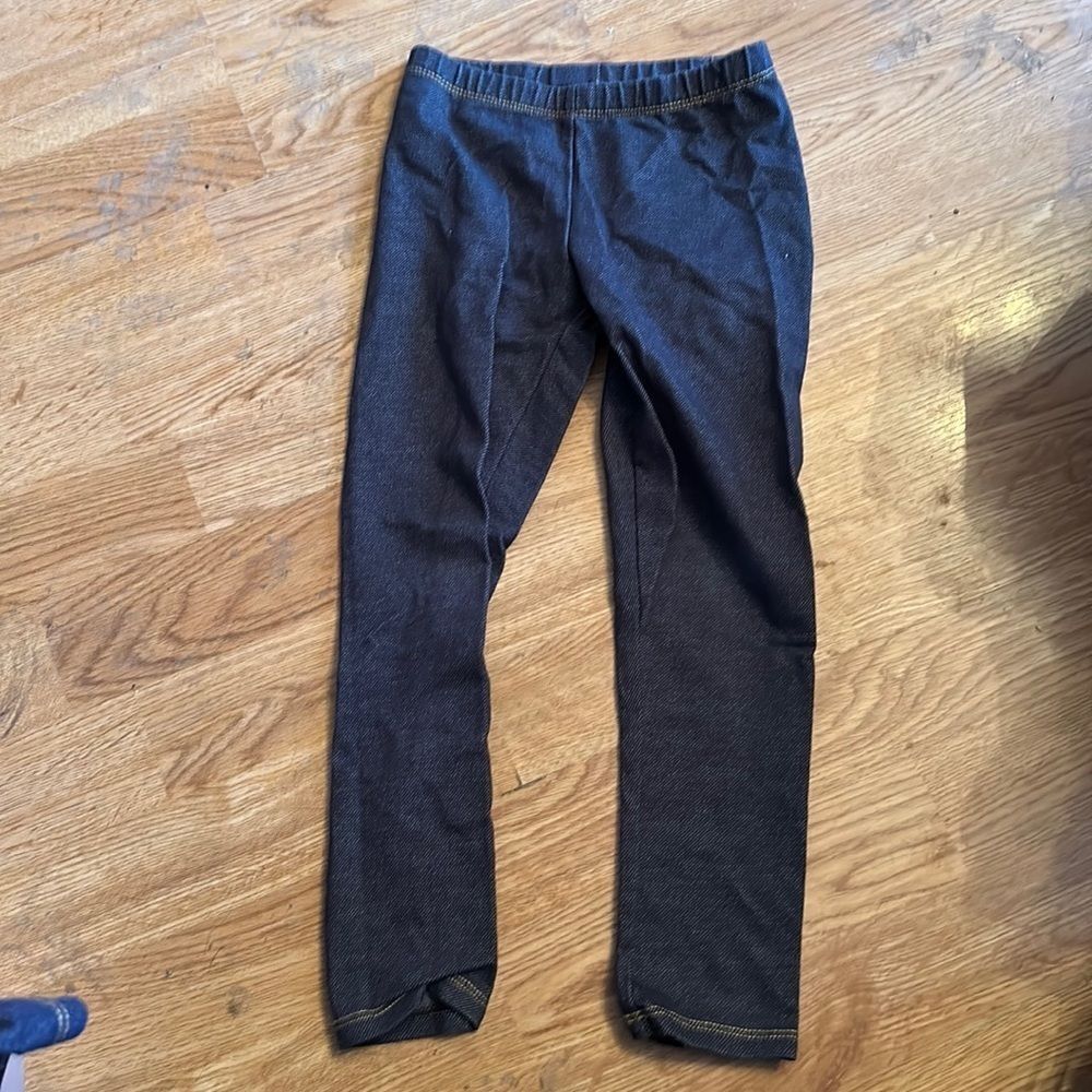 Lot of 6 Girls Leggings Denim Look Jeans Faded Glory Cat & Jack 6/6X